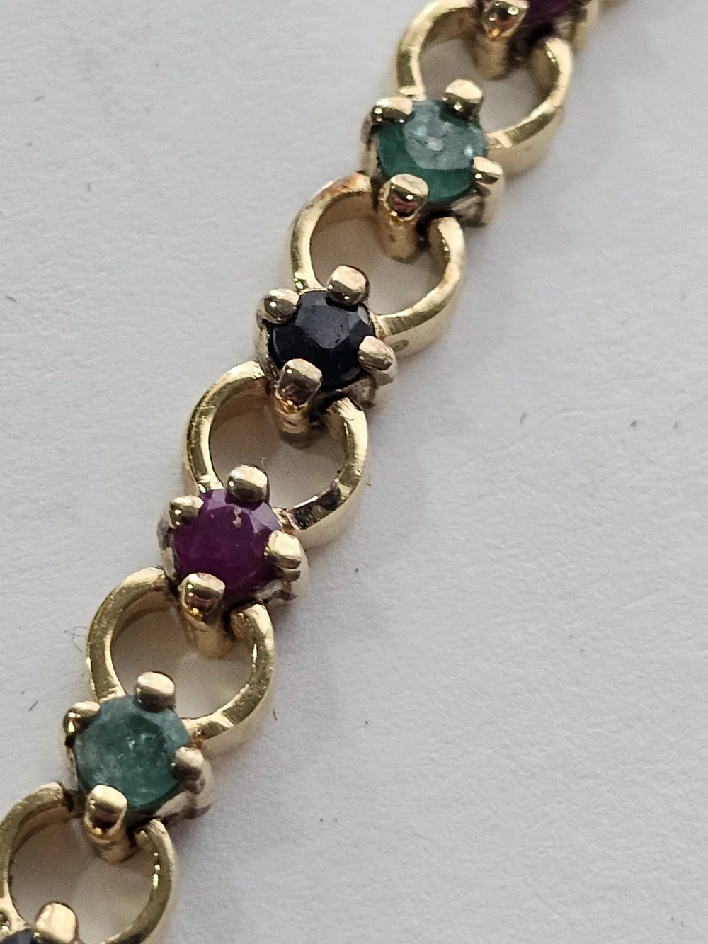 925 JSS THAILAND Genuine Ruby, Emerald, Sapphire Bracelet 8
